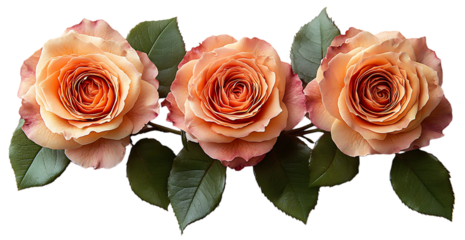 Set rosas naranjas aislado vectorial 