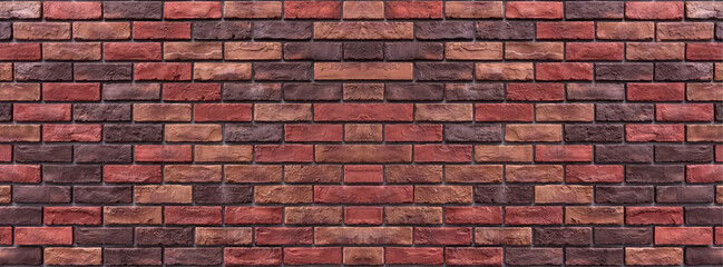 Bricks wall red vintage retro style for abstract brick panorama background template and texture.