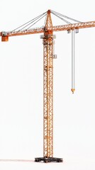 Tower Crane isolated on white background. Heavy Machinery. Construction Crane. Tall Crane Structure. Tower Crane Design Element. Construction Equipment. Tower Crane isolated for Designers.