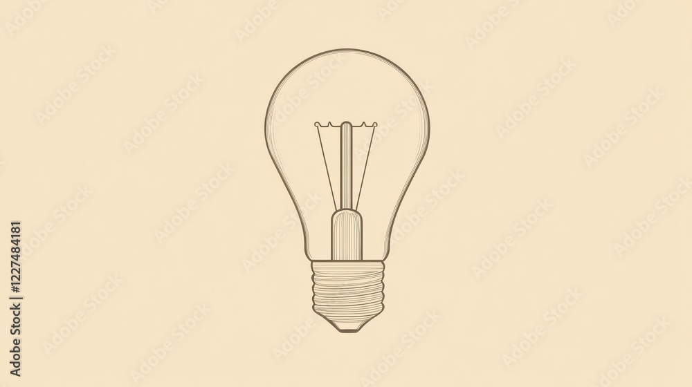 Fototapete light bulb design with intricate details and soft background for creative projects and innovation co