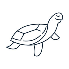 vector abstract line art turtle animal logo
