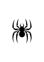 black spider silhouette on white background .
