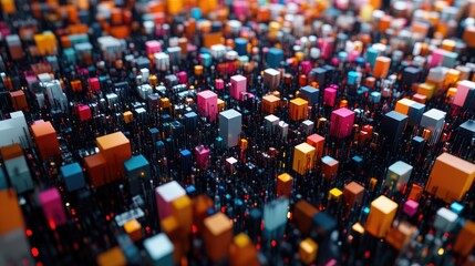 Obraz premium A detailed macro shot of digital screen pixels, showcasing intricate RGB arrangements with soft transitions, capturing the depth and clarity of modern screen technology