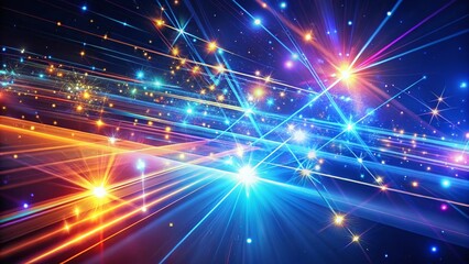 Fototapeta premium Abstract Glowing Lines, Neon Blue Sparkle Background, Futuristic Tech Design, Digital Art, Web App Social Media