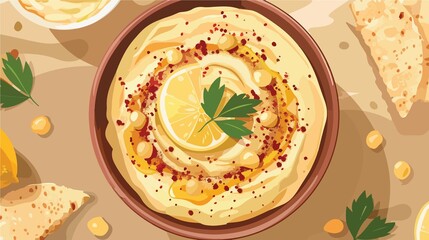 Fresh Hummus Day Flat Vector Illustration for Food Lovers