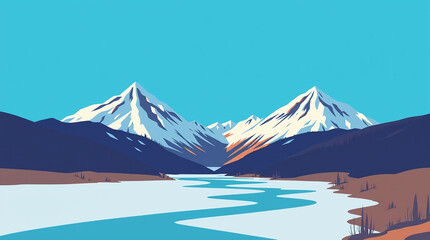 snow covered mountains