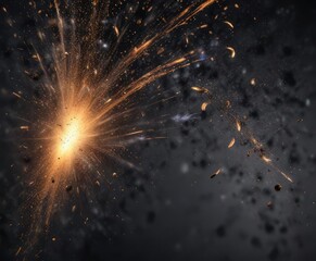 Fototapeta premium Sparkling dust particles suspended in mid-air, light scattering, abstract glitter