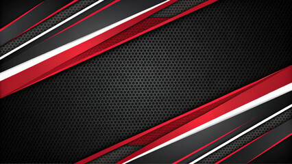 Sleek black and red abstract background with diagonal lines and textures, perfect for modern designs and graphics