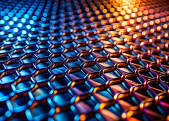 Obraz premium Abstract Metal Grid Macro Photography: Long Exposure, Geometric Texture Background