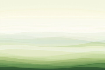 Obraz premium Serene landscape with gentle rolling hills in soft green tones under a pale sky, evoking tranquility