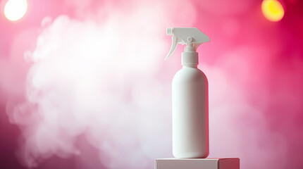 spray botal pink backround and smoke