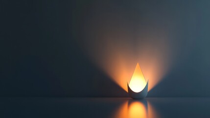 A 3D-rendered futuristic wall lamp emitting a bright gradient neon glow in a dark room, creating a modern geometric aesthetic