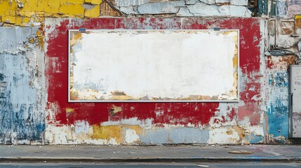 A blank, wrinkled poster template designed as an urban-style street art mockup for advertising or creative projects