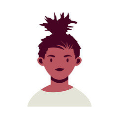 Flat Design Portrait of a Young Person