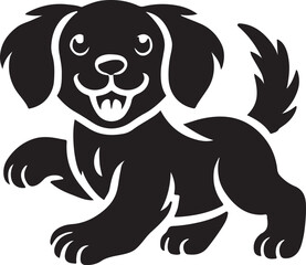 black and cartoon dog