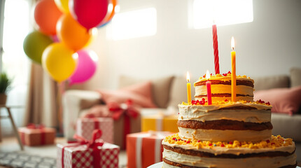 birthday cake with candles
