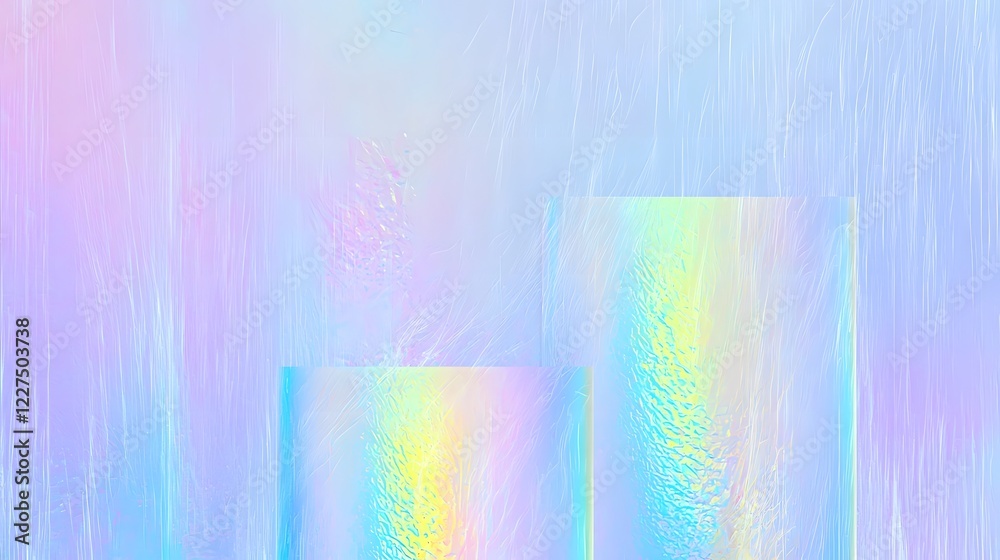 Aufkleber Captivating holographic iridescent foil texture with vibrant shimmering colors fluid abstract patterns and a seamless gradient blending effect  This futuristic
