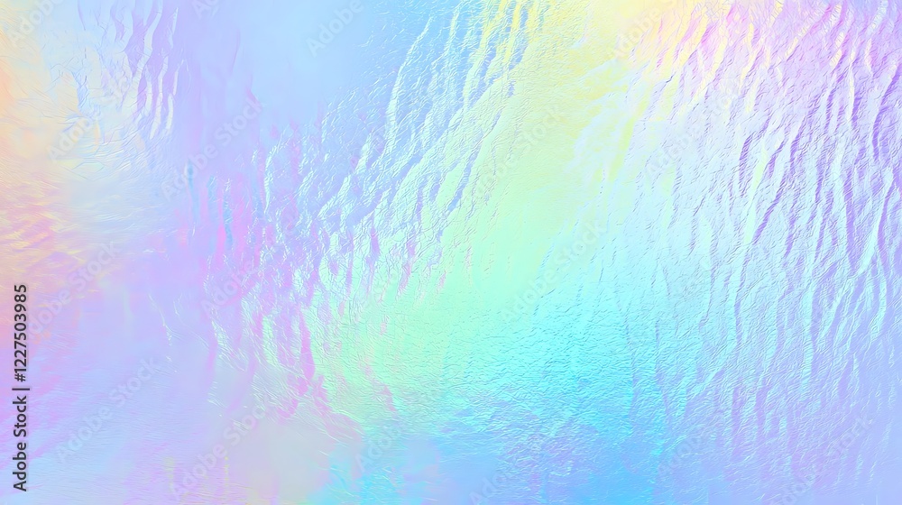 Poster mesmerizing iridescent holographic foil texture featuring dynamic color shifts radiant light reflect