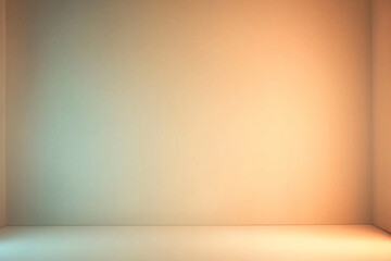 Empty room with softly lit walls in warm tones, creating a serene atmosphere for photography