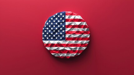 Abstract Representation of American Flag on Textured Background