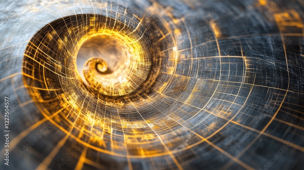 Aufkleber A mathematical equation morphing into golden spirals, fractals, and geometric shapes, showcasing the seamless connection between mathematical principles and artistic design