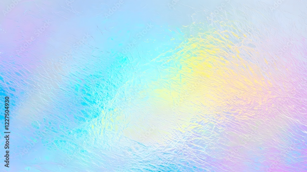 Leinwandbilder Mesmerizing Holographic Hologram Background with Shimmering Metallic Foil Effect  Soft Pastel Gradients Blending into Vivid Neon Hues Creating a Modern and Futuristic Vibe