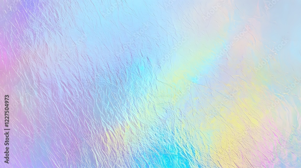 Aufkleber shimmering holographic hologram background with soft pastel gradient hues blending into vivid neon c