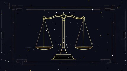 Justice Scale Balance Measure Animation Vector Illustration