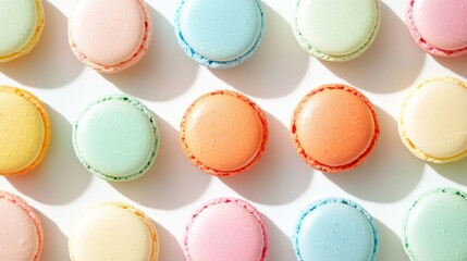 Fototapeta premium Pastel Macarons Delight: A Sweet Treat Photography