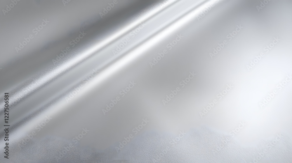 Fototapete sleek and futuristic abstract metallic gray shiny background with smooth flowing silver aluminum tex