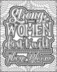 International Women's Day Quote Coloring Page. Happy Women's Day Motivational Quote Coloring Page.