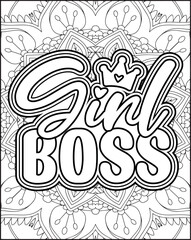 International Women's Day Quote Coloring Page. Happy Women's Day Motivational Quote Coloring Page.