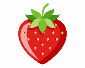 strawberry heart shape isolated on white background. Heart-Shaped Strawberry Icon for AI Design Projects.