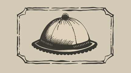 Fototapeta premium Jewish Ritual Cap Kippah Flat Vector Illustration
