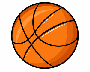 Fototapeta premium orange basketball isolated on white background. Basketball Icon for AI Design and Digital Projects.