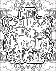 International Women's Day Quote Coloring Page. Happy Women's Day Motivational Quote Coloring Page.