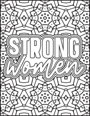 International Women's Day Quote Coloring Page. Happy Women's Day Motivational Quote Coloring Page.