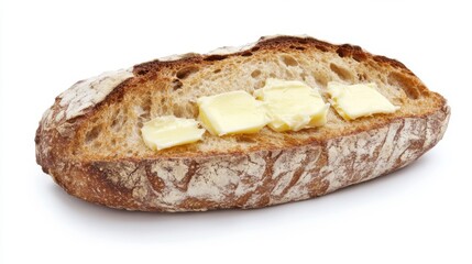 A Slice of Artisan Bread with Butter - Simple and Delicious
