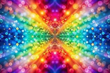 Abstract Rainbow Stripes Background: Colorful Symmetrical Bokeh Pattern