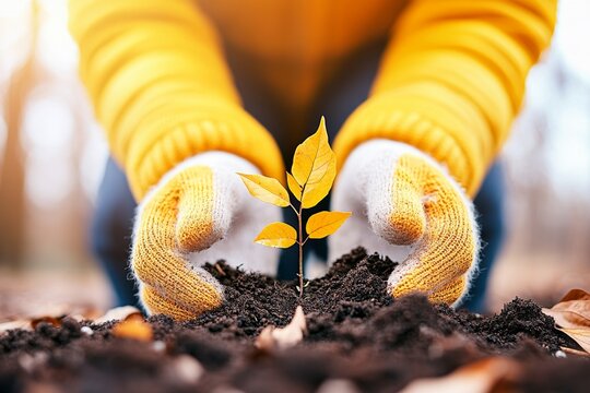 A gardener examining withered plants in their garden, symbolizing the setbacks of unpredictable weather or soil issues