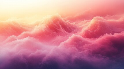 Dreamlike Pink and Orange Cloudscape: A Serene Digital Artwork