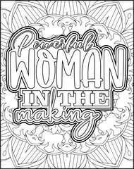 International Women's Day Quote Coloring Page. Happy Women's Day Motivational Quote Coloring Page.