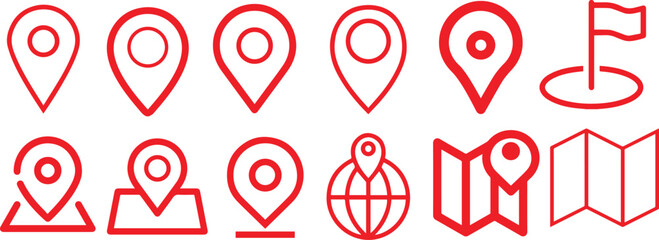 map pin, location pin, map pointer, location marker, map marker, map symbol, navigation icon, map navigation, route planning, travel icon