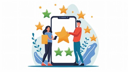 Expert Customer Reviews on Smartphones: 5-Star Satisfaction Rating Displayed