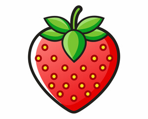 strawberry heart shape isolated on white background. Heart-Shaped Strawberry Icon for AI Design Projects.
