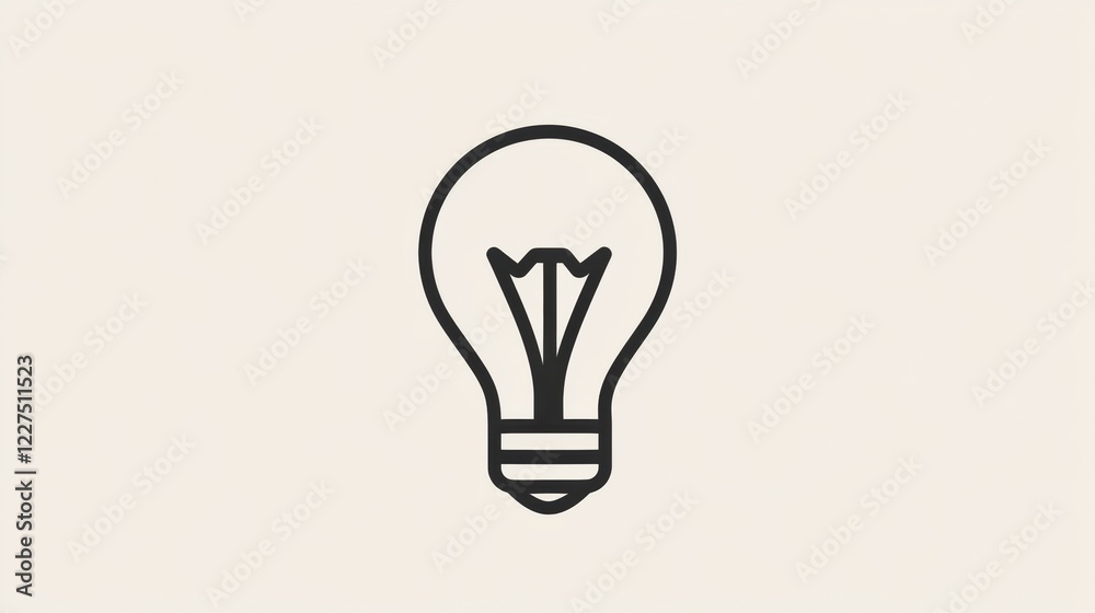 Aufkleber Light bulb graphic design representing energy and illumination concepts in a minimalistic style for creative projects. Generative AI