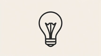 Light bulb graphic design representing energy and illumination concepts in a minimalistic style for creative projects. Generative AI