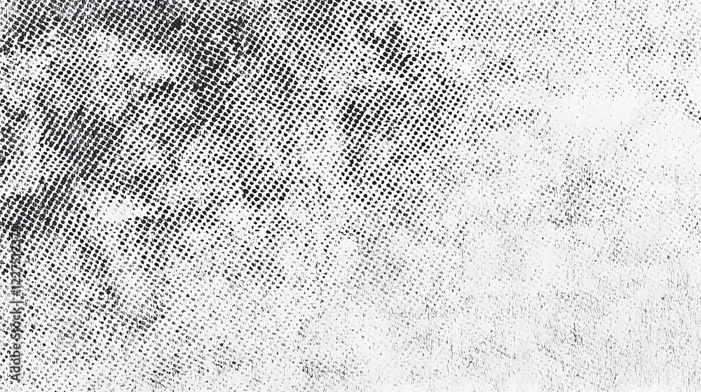 Aufkleber Scanned paper texture with a faded distressed grunge grit pattern and a subtle black and white sand noise overlay featuring a halftone gradient effect