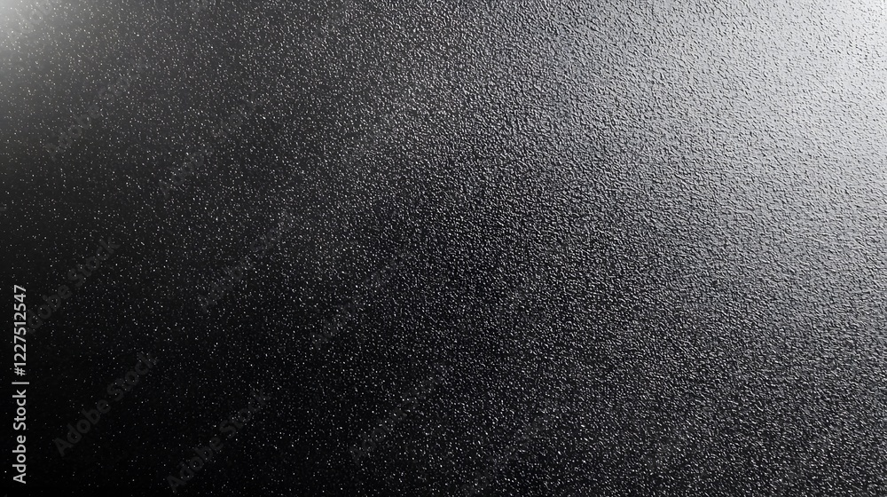 Aufkleber moody and minimalist black powder coated metallic surface with a rough granular texture and matte fi