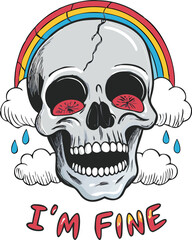 Colorful Skull Illustration: Edgy and Fun Design